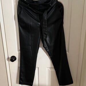LOFT Black Faux Leather Pants